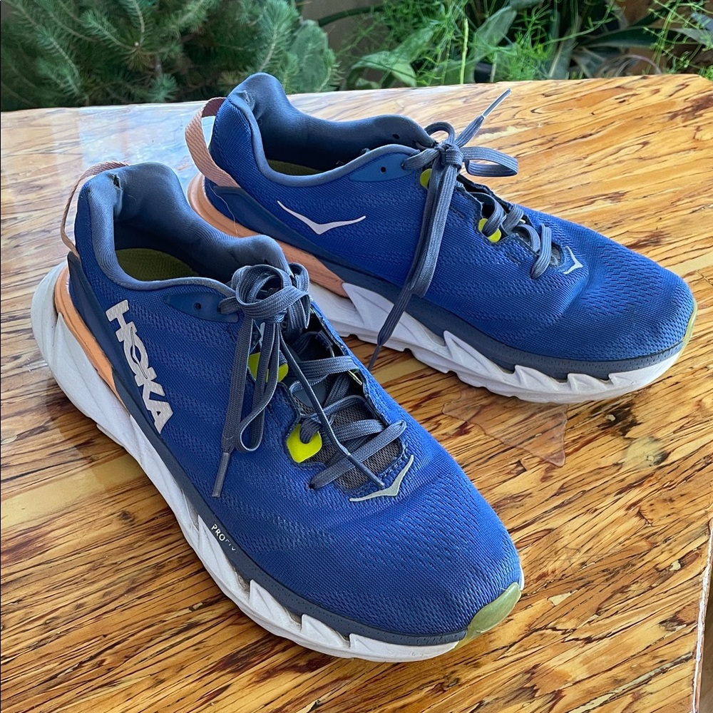 Hoka Blue and Gray Athletic Shoes